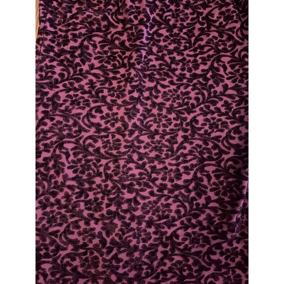 Vintage Y2K Betsey Johnson Velvet Floral Bodycon  Dress Burgundy  Long Sleeve S - Picture 7 of 7